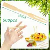 Forks 500pcs Bamboo 3,5 -calowa przystawka koktajlowa mała do jednorazowego/ maleńkiego/ trwałych