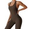 Aktiv uppsättningar Fashion Gym Romper Backless Set Fitness Bodysuit Siamese Sportwear Women Jumpsuit Soft Bekväm med ett stycke Play-dräkt Yoga kostym