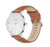 Burei Men Fashion Minimalist Lrist Watch Watches Watched Watches Simple Ultra Thin Watches تاريخ الكوارتز التناظرية مع حزام من الجلد الأسود البني