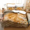 Комплекты постельного белья с милым котом, пододеяльник, 3D комплект с животными, одеяло для котенка, микрофибра, Twin Full King для детей, декор для спальни для мальчиков-подростков
