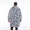 مصمم الخريف والشتاء رجال تقليد الفراء معطف النمر الطويل الموضة كبيرة الحجم RFZQ