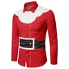 Männer Casual Hemden 3D Santa Claus Weihnachten Cosplay Druck Langarm Für Frauen Mode Streetwear Kleid Männer Kind Lustige Kleidung top