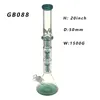 Bong/aparejo/burbujeador de cristal para cachimba Altura: 20 pulgadas con Perc, vástago inferior y recipiente de vidrio GB088