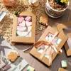Geschenkverpakking 50 stuks wit papier doos met venster wimper display verpakking voor nagelsticker kartonnen cosmetica zakelijke dozen
