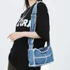 Women Little Denim Shoulder Bag Thick Canvas Cloth Small Messenger Bag Retro Jean Cute Crossbody Zipper Purse For Boys Girls 240118