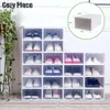 20Pcs Shoe Rack Shoes Storage Organizer System Transparent Shoe Cabinet Furniture Stackable Sneaker Box Display Case Storage Box 240131