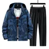 Men's Tracksuits 2024 Suit Luxury Hooded Zipper Jacket Pants Outfits Tracksuit 2 Piece Set Jogger Sport Coats Male Fall Clothes 8152