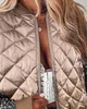 Vestes d'hiver pour femmes 2024 Contraste Sequin Puffer Zipper Design Baseball Collier Casual Quotidien Manches Longues Outwear Streetwear