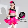 Stage Wear 2024 Latin Competition Dress for Girls Rose Red Split kjolar med Drill Chacha Rumba Dance Performance Costumes DN15150