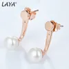 Laya 925 Sterling Silver Simple Design Natural Freshwater Bread Beads Pearl Earrings Ring NeacKlace Set for Women Fine SMEEXKE 240119