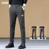 Pantaloni da uomo KUBRO 2024 Autunno Accogliente Cotone Business Casual Uomo Dritto Slim Fit Elegante Marchio di Moda Abbigliamento Elasticità Pantaloni