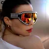 Solglasögon 45448 Kvinnor Goggles Luxury Pearl Shades Red Mirror Glasses Overdimensionerade UV400 Märke Kvinna