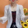 Women's Knits 2024 Spring Summer Knit Cardigan Women Coats Middle-Aged Mothers Short Shawl Hollow Sunscreen Knitwear Jackets Female