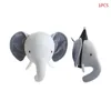 Mignon éléphant lapin cerf en peluche poupées en peluche montage mural tête d'animal pour chambre d'enfants maternelle jouets décoratifs 240201