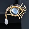 Brosches Sinleery Solid Crystal Evil Eye Colle Buckle For Women Cubic Zirconia Pins Accessories Gifts