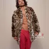 Cappotto in pelliccia da uomo di design con stampa leopardata e colletto con bavero alla moda per coppie H5AI