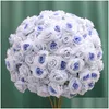 Dried Flowers Luxury Customized Big 34 Artificial Flower Ball Rose Bouquet Arrangement For Wedding Table Centerpieces Road Lead Flor Dhu2X