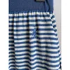 Юбки женские с вышивкой, синяя полосатая трикотажная юбка 2024, модная винтажная женская свободная прямая эластичная высокая талия, повседневная миди Jupe