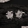 Gemelli da uomo in puro rame creativo a forma di foglia camicia francese moda gemelli fissatore regalo personalizzato consegna di gioielli cravatta clas Dhdtk