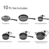 Köksredskap sätter kökstillbehör primaware non-stick set 10 bit non stick potten matlagning mat krukor