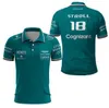 Mens camisetas Hot Aston Martin F1 2023 Mens Team Polo Polo Formula 1 Racing Fan Top