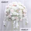 Dried Flowers Luxury Customized Big 34 Artificial Flower Ball Rose Bouquet Arrangement For Wedding Table Centerpieces Road Lead Flor Dhu2X