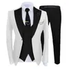 Ternos masculinos Slim Fit Homens Formais Para Casamento 2024 Lapela Lapela Noivo Smoking 3 Pcs Masculino Moda Jaqueta Com Colete Calças Custom Made