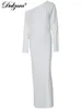 カジュアルドレスDulzura Slant Collar Solid Maxi Dress2024女性用の秋冬