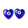 Anhänger-Halsketten Pandahall 10 Stück flache Teardrop Evil Eye Lampwork Anhänger blaues Glas baumeln Charms für DIY Ohrringe Halskette Schmuck