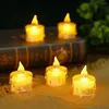 Luci notturne Lampada a candela senza fiamma a LED Simulazione Tè acrilico Luce a lacrime a batteria per decorazioni per la casa