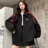 Deeptown Vintage Y2K Bomber Jacket Kvinnor Överdimensionerad koreanska mode Black Star Jackets Harajuku Streetwear Baseball Aesthetic Coats 240127