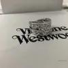 女性用のリングデザイナーリングVivienenwestwoods Luxury Jewelry Viviane Westwood 23春と夏の皇后Dowager Double Layer Belt Head Sparkling Diamond R
