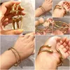 Bangle 2Pcs Ball Dubai Bracelet And Bangles African For Woman Gold Color Middle East Wedding Jewelry Gift Drop Delivery Bracelets Dhtfn