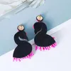 Dingle örhängen boutique bohemian rosa svanpärlor för kvinnor mode uttalande djur söta smycken tillbehör parti gåva