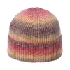 Men Women Gradient Rainbow Tie Dye Hat Skullies Beanies Unisex Winter Acrylic Stretch Knit Sport Windproof Warm Melon Cap W43 240123