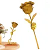 Decorative Flowers Gold Foil Realistic Blossom Roses Artificial Rose Flower Gifts Fake Plants Christmas Decorations For Indoor Outdoor Home