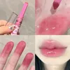 Lip Gloss Jelly Lipstick Mirror Waterproof Non-Stick Cup Solid Transparent Makeup Long Lasting Moisturizing Pen