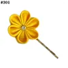 Hårtillbehör - 24st Kanzashi Pin Flower Bow Clip Tyg för Girl Kids