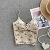 Tanques de mujer Pure Spicy Girl Sexy Fragmented Flower Drop Strap Bra Chaleco Otoño Verano Ropa de abrigo Top inferior corto Ramillete