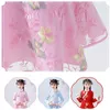 Vêtements ethniques Peluche Winter Qipao Robe Fille Adolescent Année chinoise Vêtements Rose Bleu Rouge Broderie Cheong Sam Robes pour enfants Filles 2024