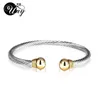 UNY Bangle Twisted Wire Bracelet Antique Cable Bangles Luxury Designer Brand Vintage Ball Christmas Gift Women C240125