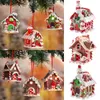 Christmas Decorations Glowing Cute Resin Candy House With Lights Gingerbread Man Santa Claus Xmas Tree Hanging Ornament Navidad