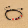 Anklets AAK008 عتيقة أزياء المجوهرات رجال المعادن الأزرق/الأحمر حبل الحبل الحبل كرات الجوفية حافي القدم