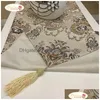 Chemin de table Fier Rose Luxe Coth Européen Jacquard Lit Drapeau Mode Fournitures D'ornement De Ménage 220615 Drop Livraison Maison Jardin Dhltf