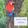 Simulation Parrot Statue Wall Mounted Outdoor Garden Tree Decoration Animal Sculpture Home Office Ornament 240122