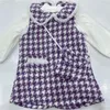 Set di abbigliamento Set di moda per bambina Maglioni Borsa scozzese per bambini Ragazze Primavera Autunno Abiti eleganti Abbigliamento per bambini