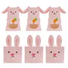 6 jolies boîtes à bonbons lapin de pâques, oreilles de lapin rose, boîte-cadeau de biscuits au chocolat, utilisées pour la décoration de fête de pâques, 240205