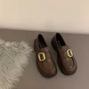 Anzugschuhe Loafer mit dicken Sohlen für Damen im Sommer und Herbst im neuen Stil JK Uniform bohnenförmige Einzelschuhe Englisches schwarzes kleines Leder