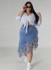 Wmstar Plus Size Solo Gonne Abbigliamento donna Denim Maxi con nappa Aderente sexy in abiti Goccia all'ingrosso 240126