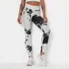 Kvinnors byxor 2024 Leggings Sport Women Fitness Set High midje Tie Dye Seamless Sweatpants Byxor Yoga Slim-Fit Slim Hip Lift